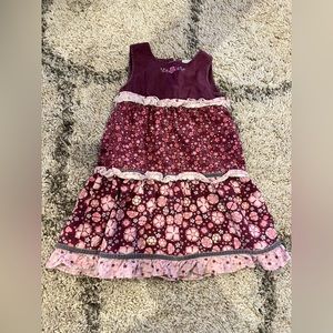 Wonderkids 3T Toddler Girls Pink/Purple Corduroy Floral Jumper Dress